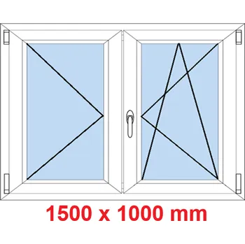 Okno Soft Dvoukřídlé plastové okno 150x100 cm, O+OS