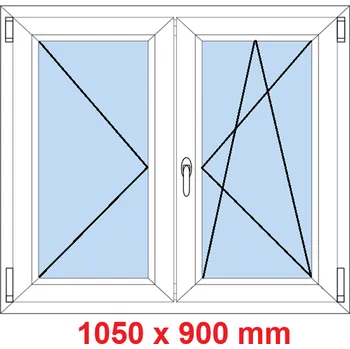 Okno Soft Dvoukřídlé plastové okno 105x90 cm, O+OS