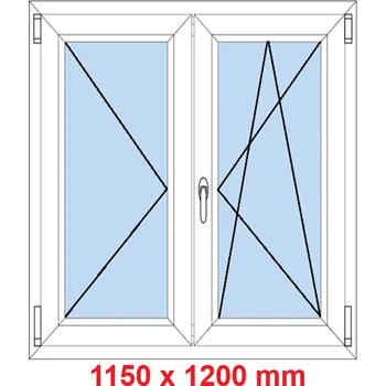 Okno Soft Dvoukřídlé plastové okno 115x120 cm, O+OS