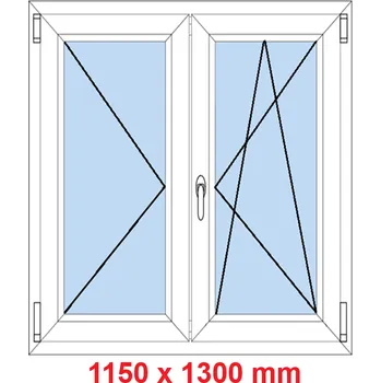 Okno Soft Dvoukřídlé plastové okno 115x130 cm, O+OS