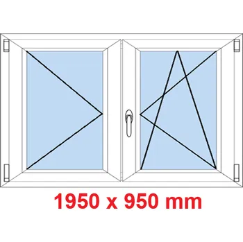 Okno Soft Dvoukřídlé plastové okno 195x95 cm, O+OS