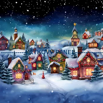 Látkový panel - Zimní městečko - ZIM-28 Velikost: 15x15cm, Materiál: Kočárkovina