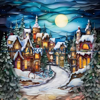 Látkový panel - Zimní městečko - ZIM-24 Velikost: 30x30cm, Materiál: Bavlna