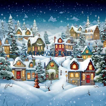 Látkový panel - Zimní městečko - ZIM-38 Velikost: 30x30cm, Materiál: Kočárkovina