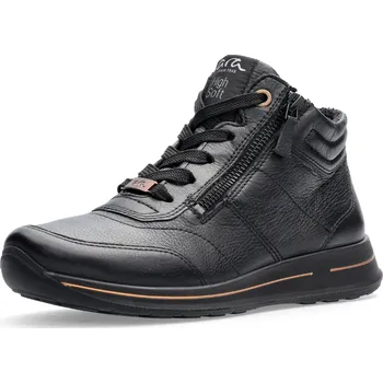 Dámské tenisky ARA dámské kotníkové tenisky širší s postranními zipy kožené černé | 12-24808-01 Velikost: 39