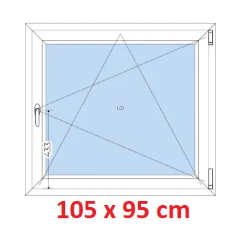 Okno Soft Plastové okno 105x95 cm, otevíravé a sklopné