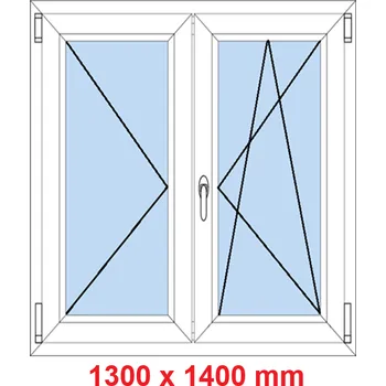Okno Soft Dvoukřídlé plastové okno 130x140 cm, O+OS