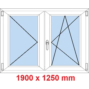 Okno Soft Dvoukřídlé plastové okno 190x125 cm, O+OS