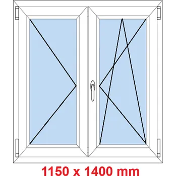 Okno Soft Dvoukřídlé plastové okno 115x140 cm, O+OS