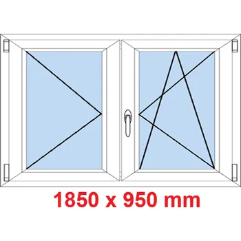 Okno Soft Dvoukřídlé plastové okno 185x95 cm, O+OS