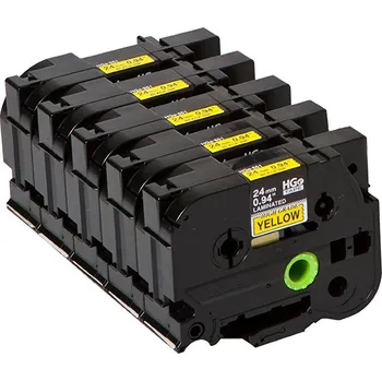 Pásek do tiskárny BROTHER páska pro vysokorychlostní tisk HGE651V5 žlutá-černá 24mm