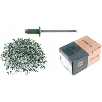 Nýt TRHACÍ NÝTY 4,8x10 RAL 6002 ZELENÉ 500 kusů NÝT BARVA ZELENÁ SMRKOVÁ