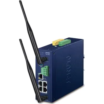 Switch PLANET Technology Planet IVR-300W průmyslový router, firewall, VPN, DoS, 2x WAN, 3x LAN, SD-WAN, Wi-Fi, fanless, IP30, -40až+75°C, 9-54VDC