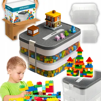 Úložný box Úložný box na kostky Krabička 15l Organizér s přihrádkami Velký 2patrový