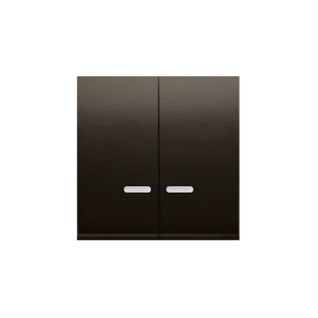 Elektrická zásuvka Kryt 2 násobný se světelným piktogramem pro přístroje spínačů a tlačítek, Simon 54, barva hnědá metalizovaná