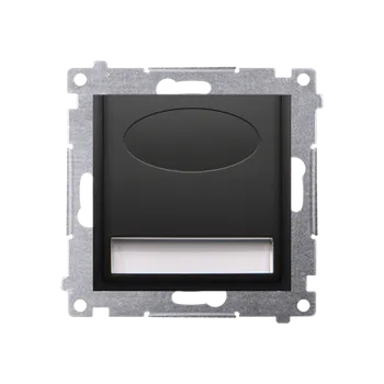 Elektrická zásuvka LED osvětlení (přístroj s krytem), 14 V / 0,40 W, barva světla neutrální bílá (4200 °K), Simon 54, barva černá matná metalizovaná