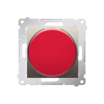 Elektrická zásuvka Signalizátor světelný LED (přístroj s krytem), červené světlo, Simon 54, barva zlatá metalizovaná