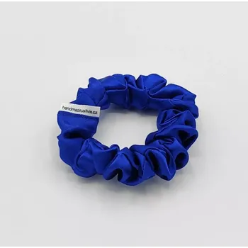 Saténová Scrunchie gumička modrá S