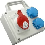 Minizásuvková kombinace Praktik s držákem 1x 32A/400V + 2x 16A/250V, 4-pól, nejištěná, IP54