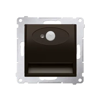 Elektrická zásuvka LED osvětlení s pohybovým senzorem (přístroj s krytem), 14 V / 0,78 W, barva světla studená bílá (5900 °K), Simon 54, barva hnědá metalizovaná