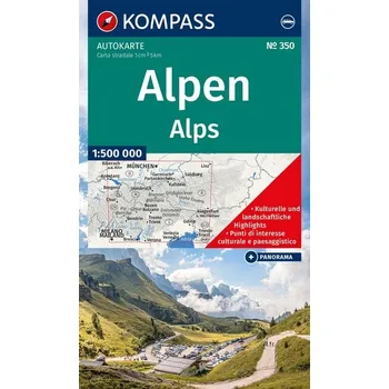 KOMPASS Autokarte KOMPASS Autokarte und Panoramakarte Alpen 1:500.000