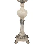 Béžový keramický svícen s umělou patinou Roma – 14x14x40 cm