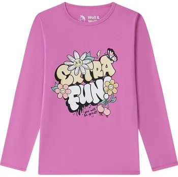 Dívčí tričko Dívčí triko Wolf & Wolfie S2542 lila