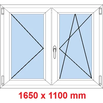 Okno Soft Dvoukřídlé plastové okno 165x110 cm, O+OS