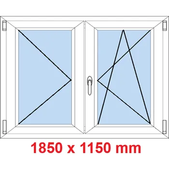 Okno Soft Dvoukřídlé plastové okno 185x115 cm, O+OS