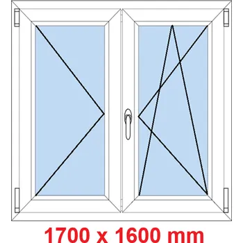 Okno Soft Dvoukřídlé plastové okno 170x160 cm, O+OS