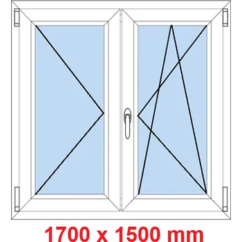Okno Soft Dvoukřídlé plastové okno 170x150 cm, O+OS