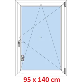 Okno Soft Plastové okno 95x140 cm, otevíravé a sklopné