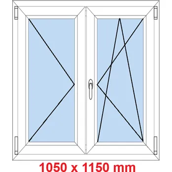 Okno Soft Dvoukřídlé plastové okno 105x115 cm, O+OS