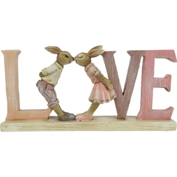 Figurka zamilovaných králíčků Love – 19x3x9 cm