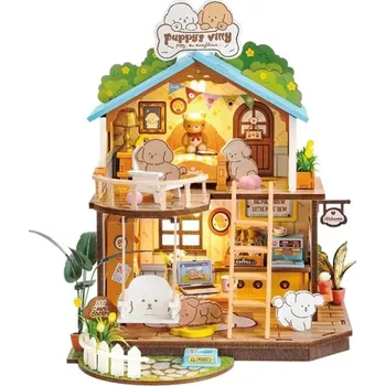 ostatní stavebnice RoboTime 3D dřevěná skládačka Miniatura domečku Domeček pro štěňátka