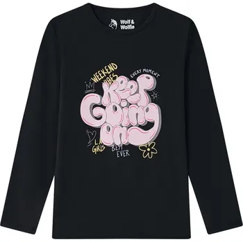 Dívčí tričko Dívčí triko Wolf & Wolfie S2543B černé