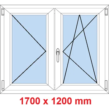 Okno Soft Dvoukřídlé plastové okno 170x120 cm, O+OS