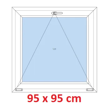 Okno Soft Plastové okno 95x95 cm, sklopné
