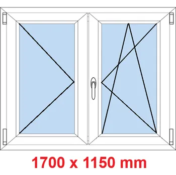 Okno Soft Dvoukřídlé plastové okno 170x115 cm, O+OS