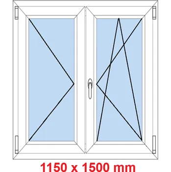 Okno Soft Dvoukřídlé plastové okno 115x150 cm, O+OS