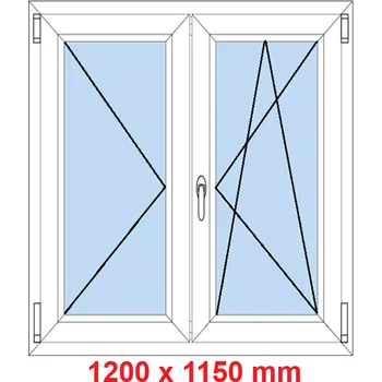 Okno Soft Dvoukřídlé plastové okno 120x115 cm, O+OS