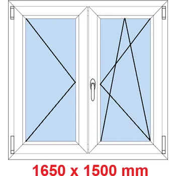 Okno Soft Dvoukřídlé plastové okno 165x150 cm, O+OS