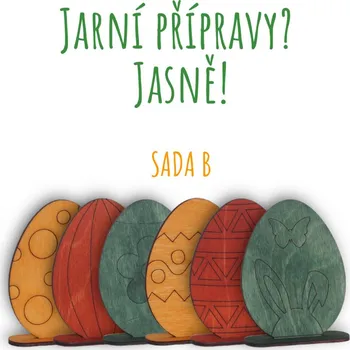 Velikonoční dekorace Velikonoční sada barevných dřevěných vajíček B