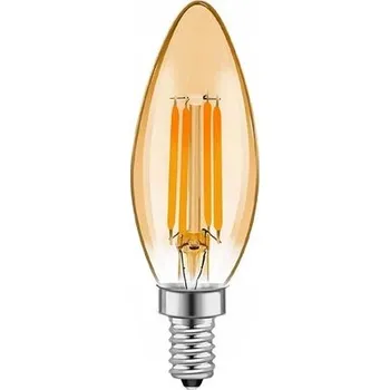 Žárovka Žárovka E14 LED FILAMENT 4W C35 svíčka teplá Vintage kouřová