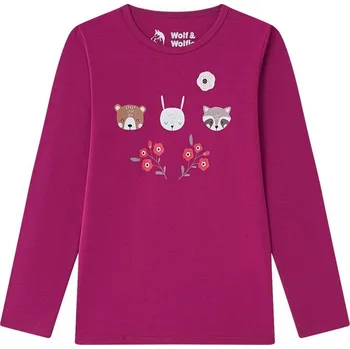 Dívčí tričko Dívčí triko Wolf & Wolfie S2541A vínové