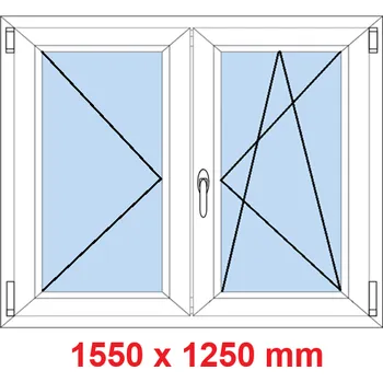 Okno Soft Dvoukřídlé plastové okno 155x125 cm, O+OS
