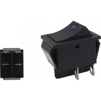 vypínač Kolébkový vypínač led 4 PIN modrý