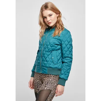 Dámská větrovka Dámská diamantová přikrývka Nylonová bunda jaspis Urban Classics tyrkysová 2539616