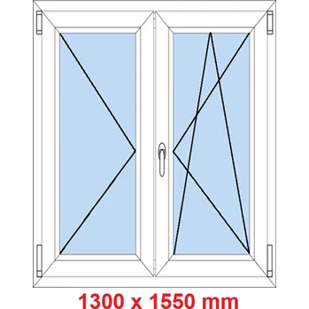 Okno Soft Dvoukřídlé plastové okno 130x155 cm, O+OS