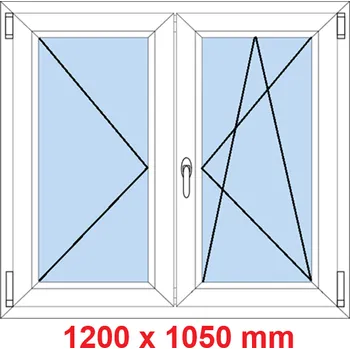 Okno Soft Dvoukřídlé plastové okno 120x105 cm, O+OS